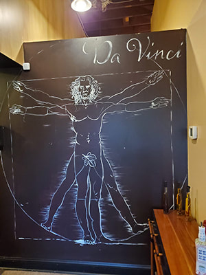restaurant, da vinci, italian, mural