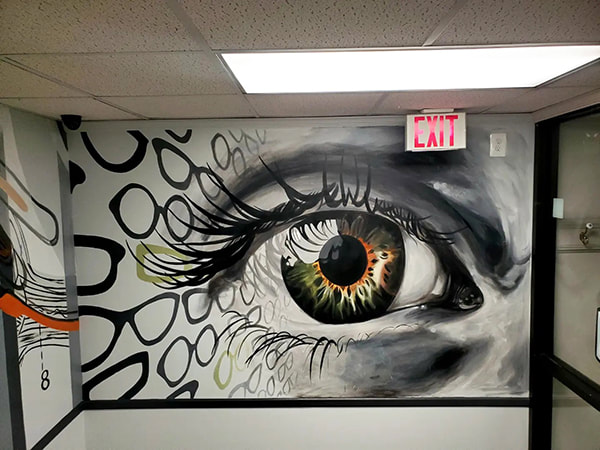 Eye Care mural, eye art, eye doctor